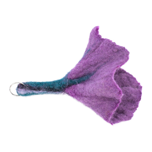 Schlüsselanhänger Filz Blüte violett